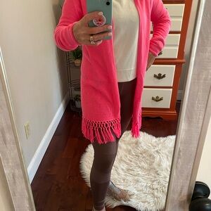 Lily Pulitzer Vibrant Pink Shawl with Fringe